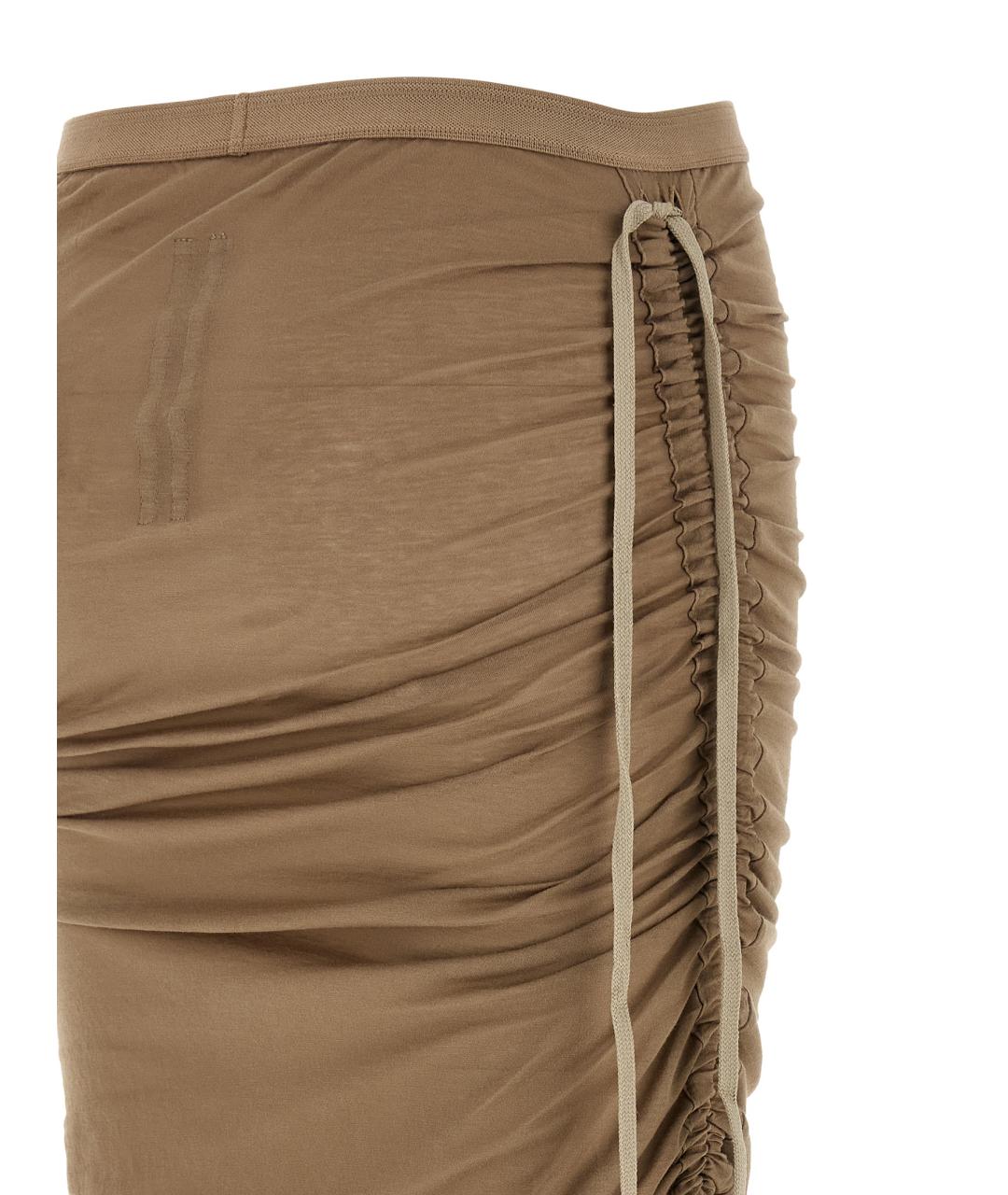 RICK OWENS DRKSHDW Бежевая хлопковая юбка макси, фото 4