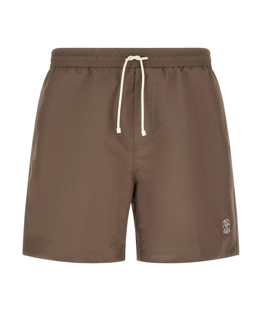 BRUNELLO CUCINELLI Коричневые полиамидовые шорты, фото 1