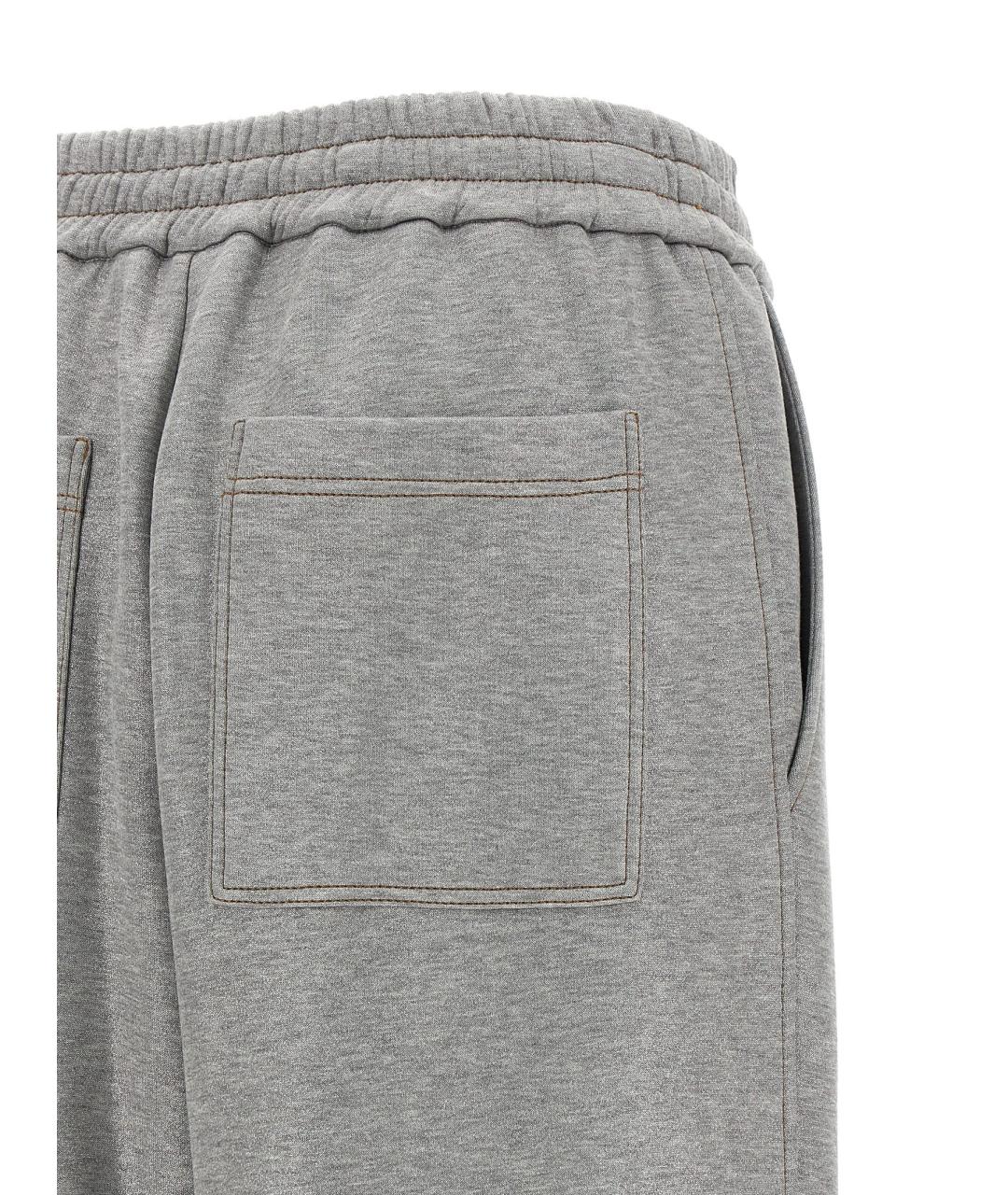 BRUNELLO CUCINELLI Серые хлопковые спортивные брюки и шорты, фото 4