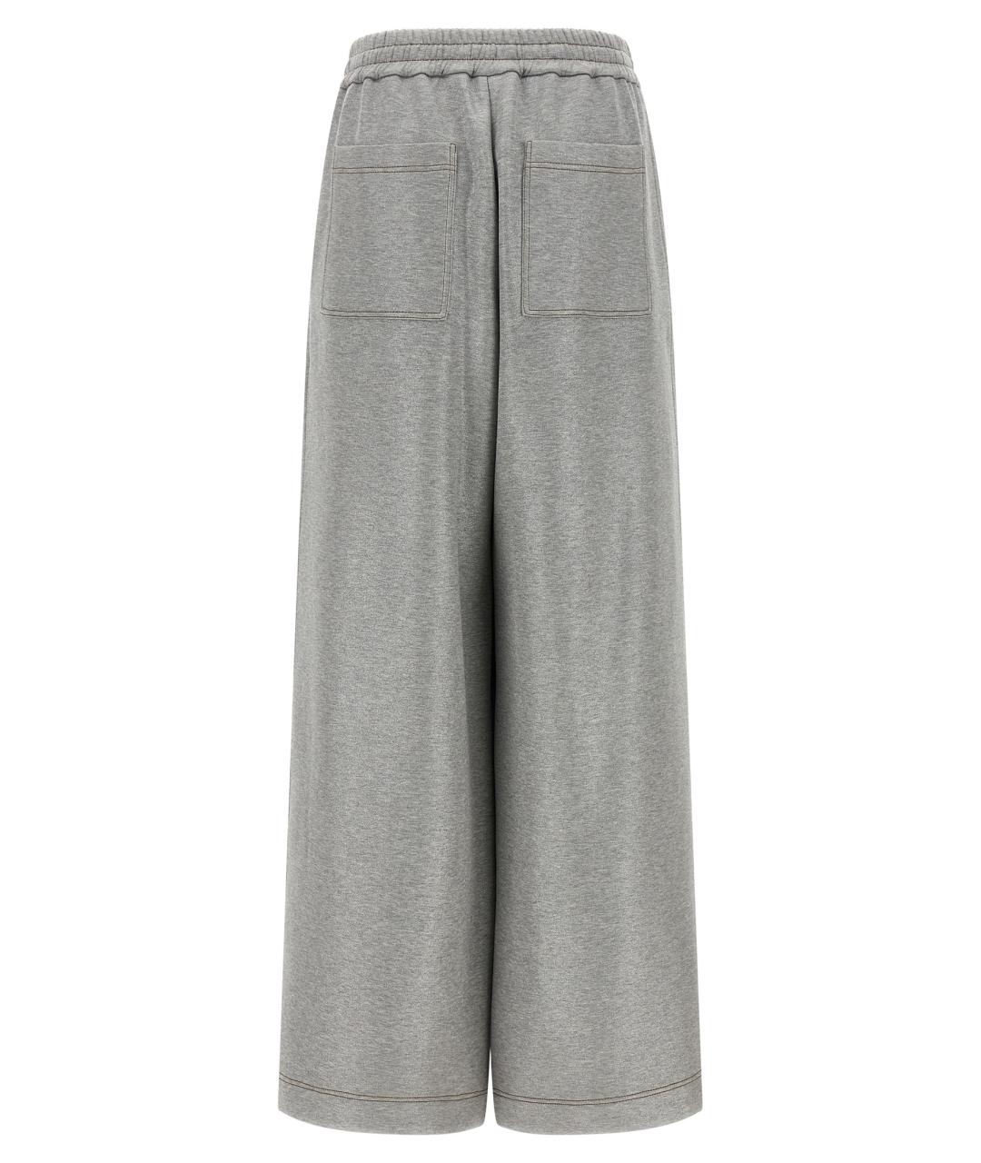 BRUNELLO CUCINELLI Серые хлопковые спортивные брюки и шорты, фото 2