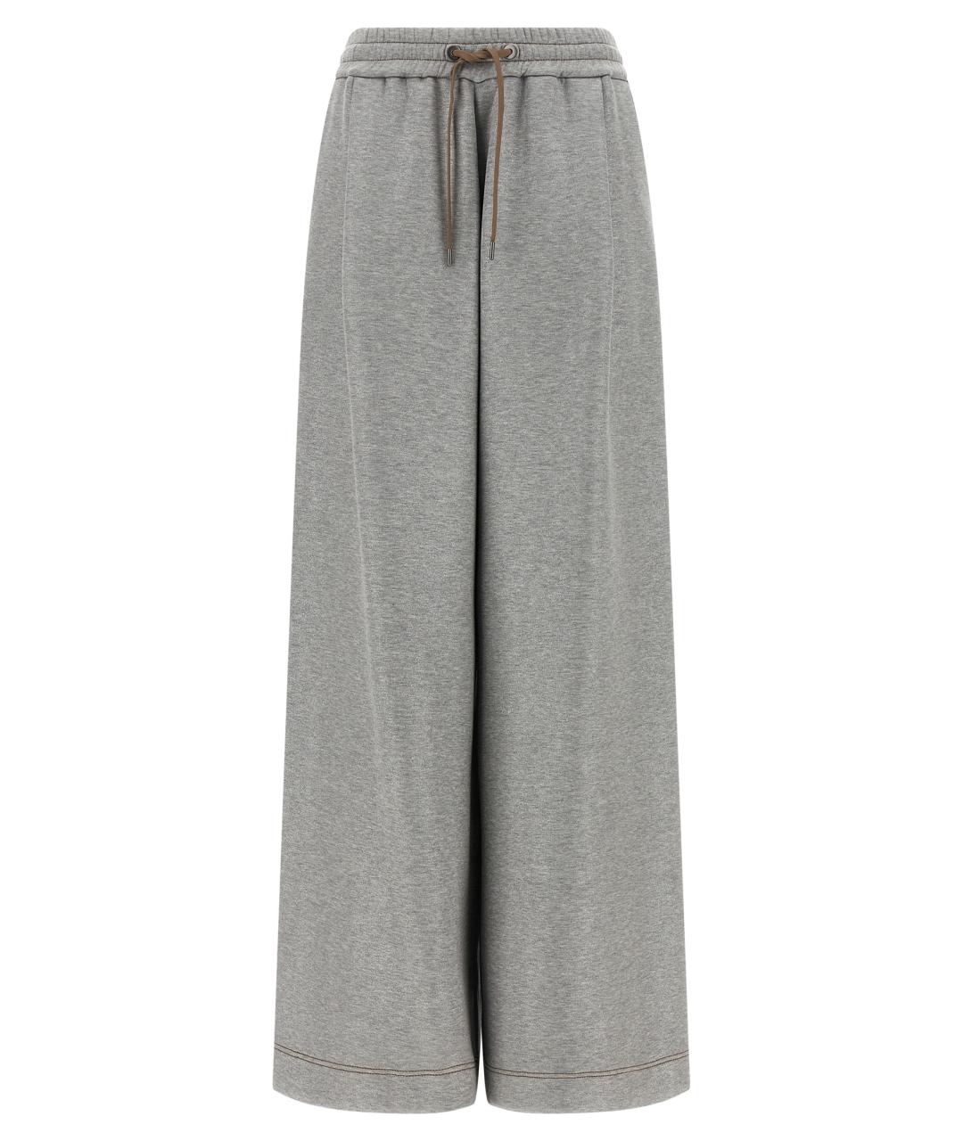 BRUNELLO CUCINELLI Серые хлопковые спортивные брюки и шорты, фото 1