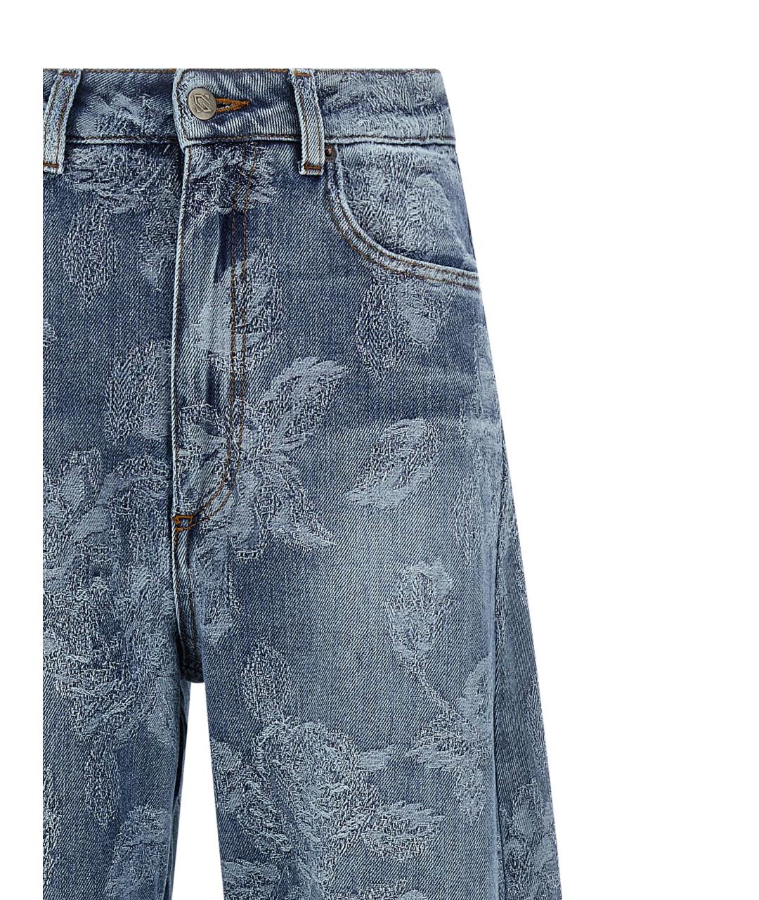 GIUSEPPE DI MORABITO Синие хлопковые прямые джинсы, фото 3