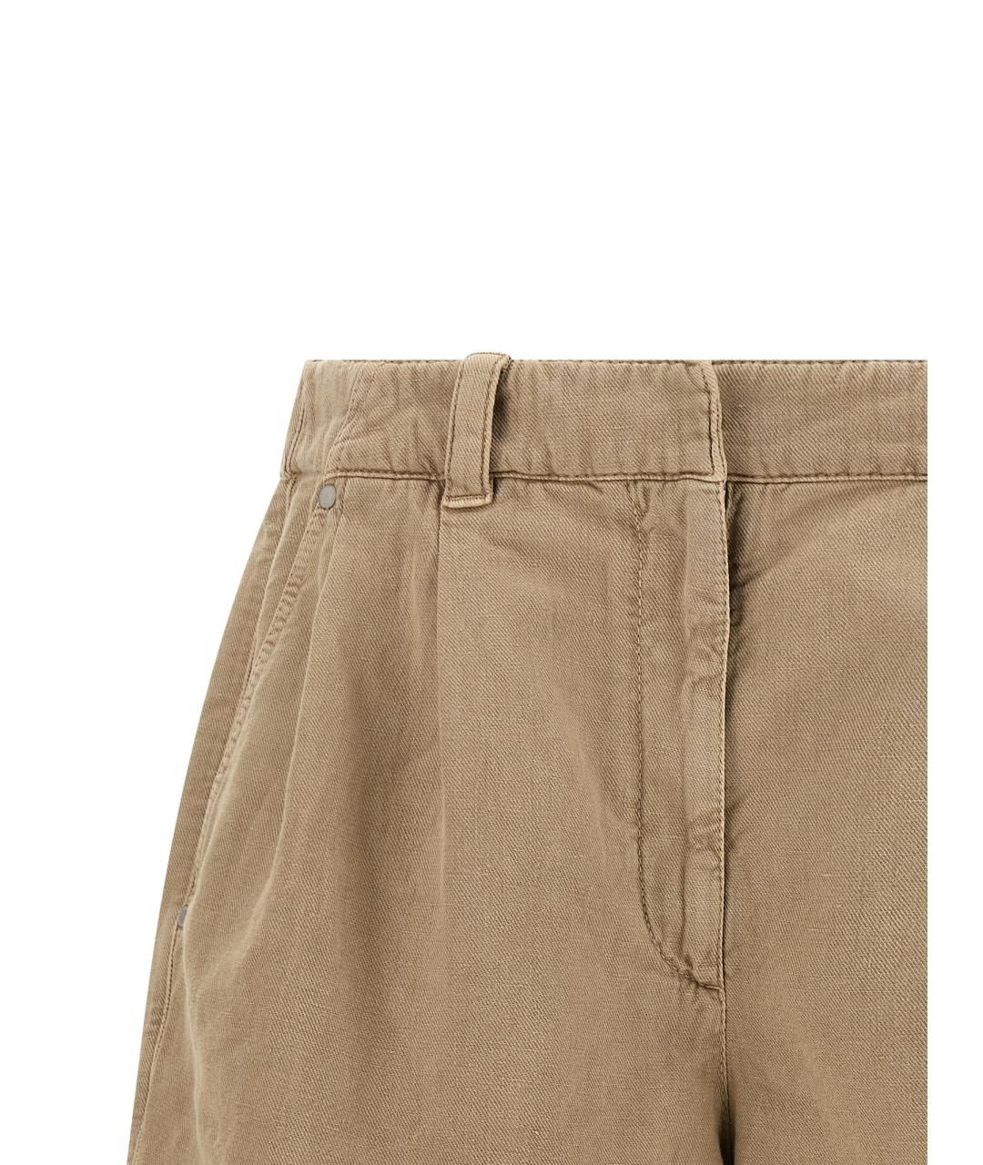 BRUNELLO CUCINELLI Бежевые хлопковые шорты, фото 3