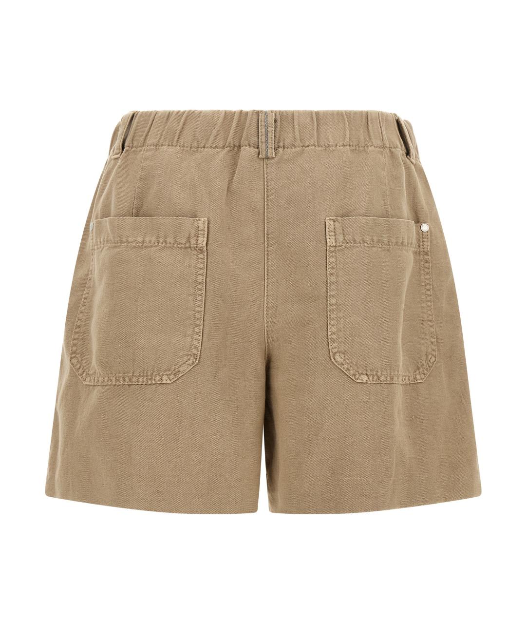 BRUNELLO CUCINELLI Бежевые хлопковые шорты, фото 2