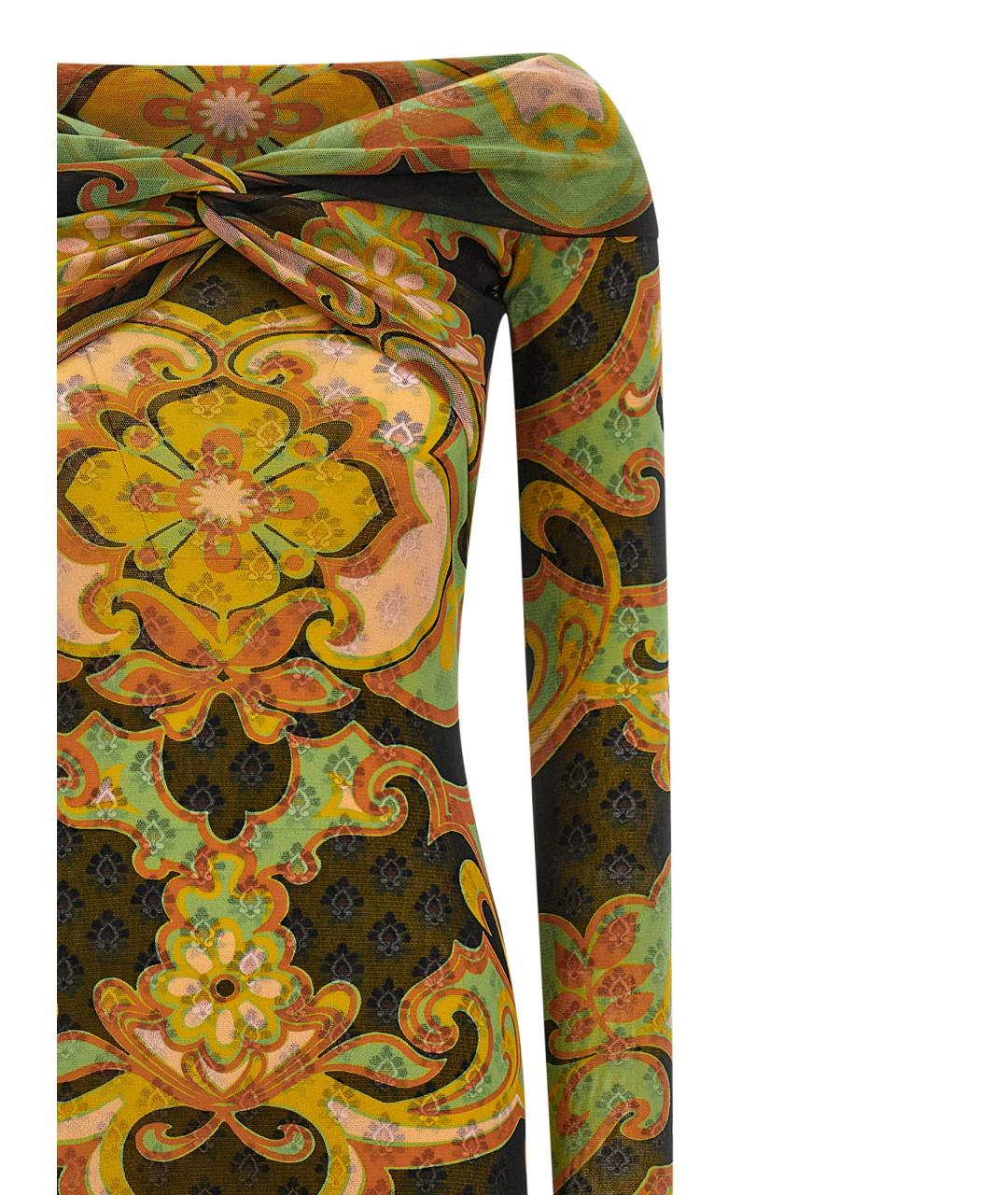 ETRO Мульти вискозное коктейльное платье, фото 3