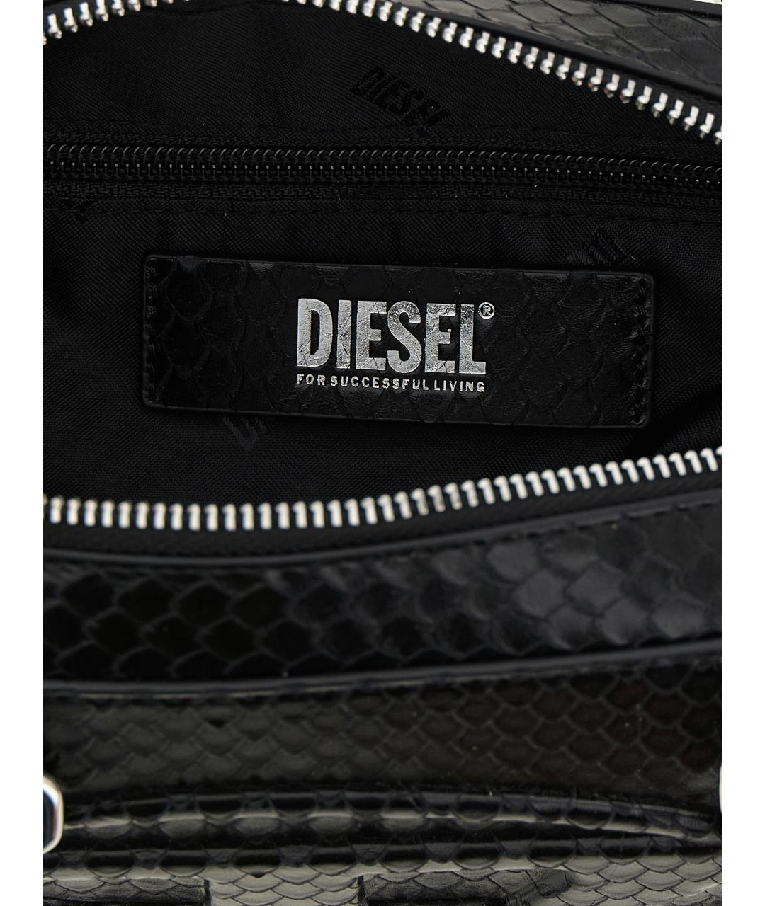 DIESEL Черная кожаная сумка через плечо, фото 4