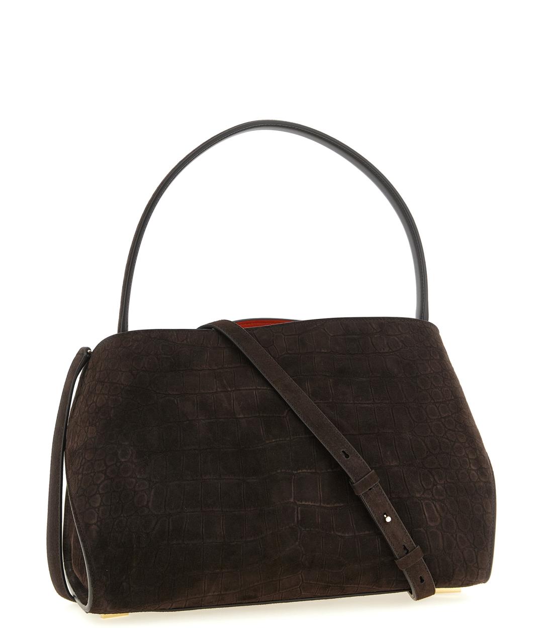 FERRAGAMO Коричневая замшевая сумка через плечо, фото 2