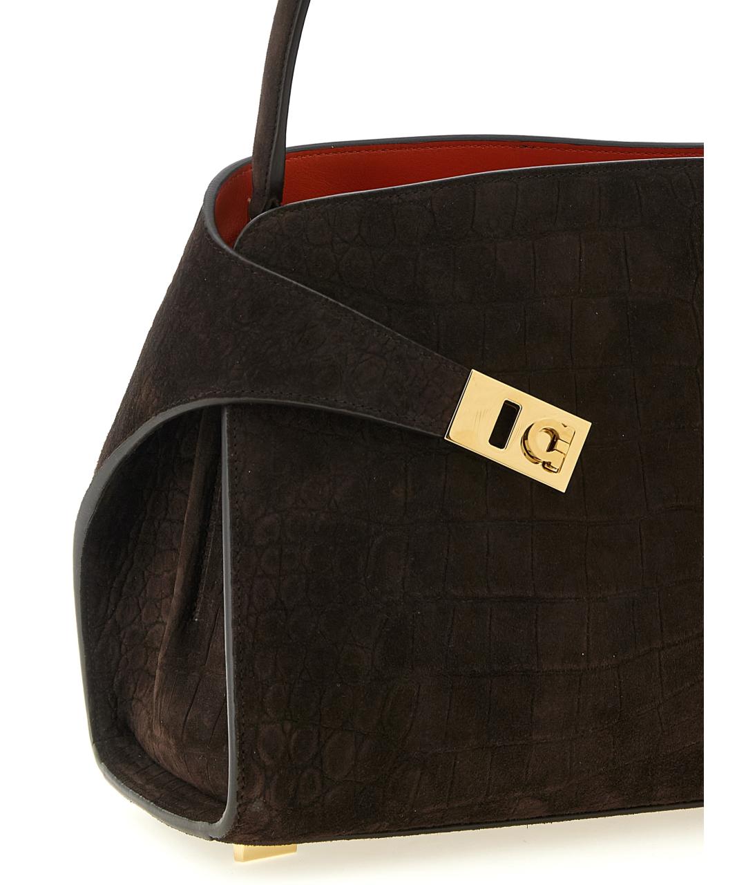 FERRAGAMO Коричневая замшевая сумка через плечо, фото 3