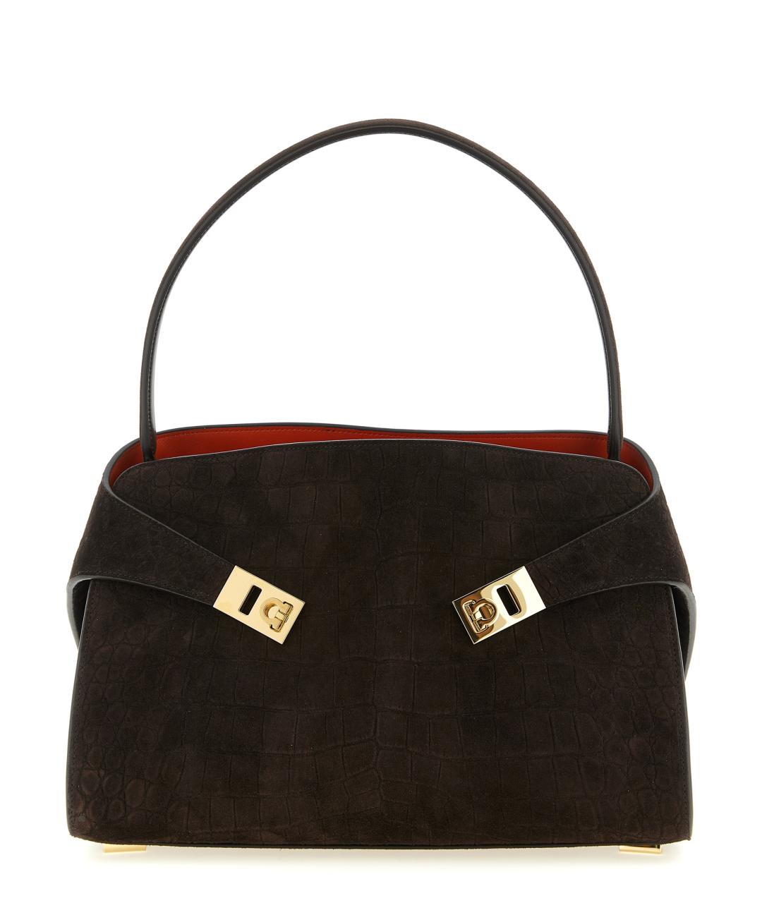 FERRAGAMO Коричневая замшевая сумка через плечо, фото 1