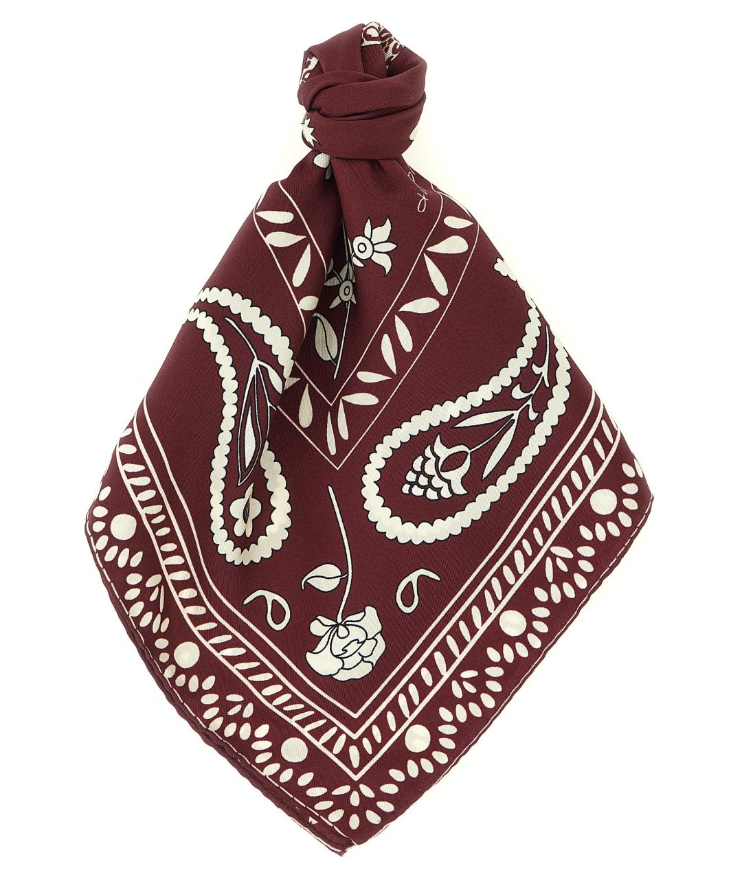 ALBERTO BIANI Бордовый шелковый шарф, фото 1