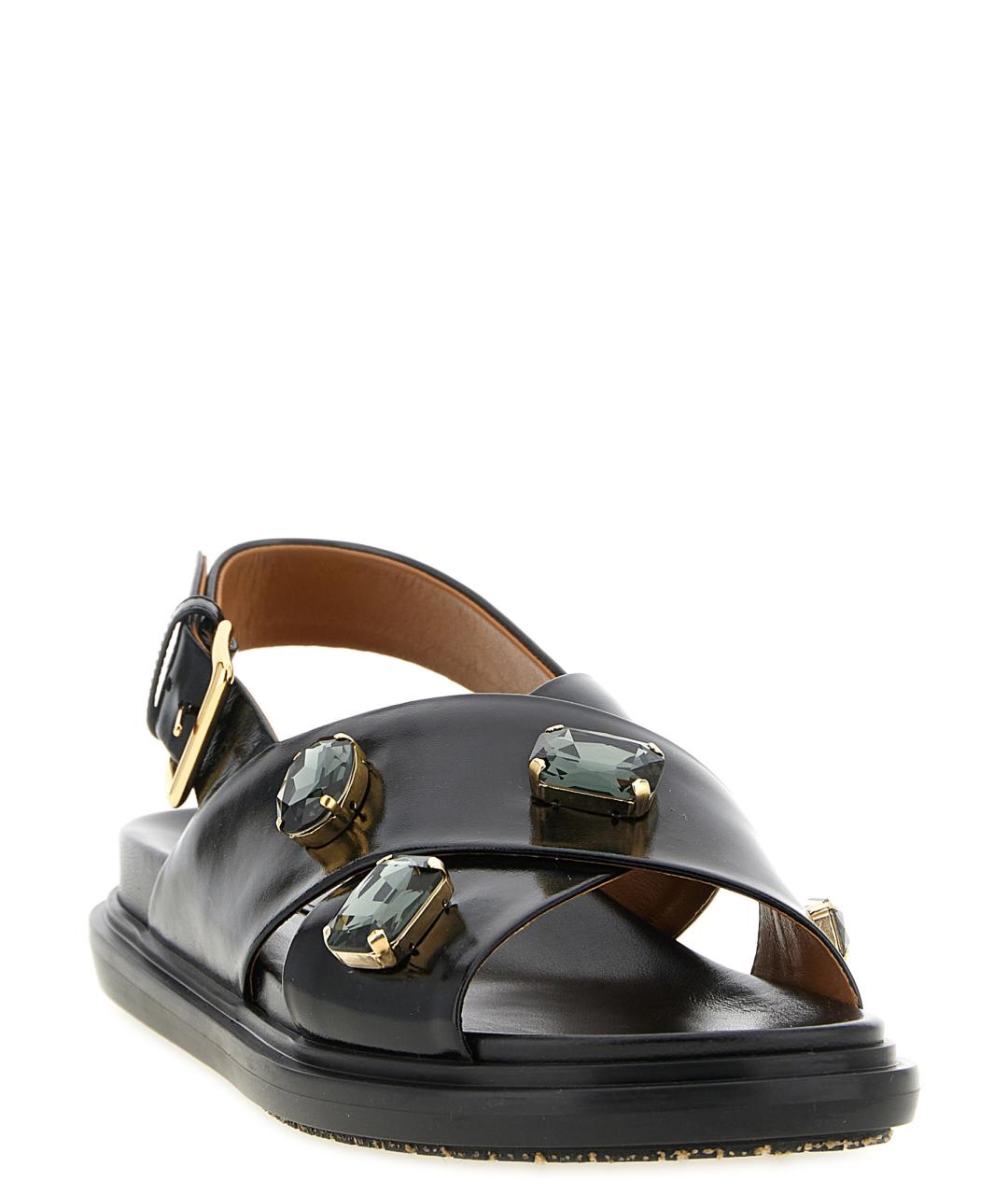 MARNI Черные кожаные босоножки, фото 2