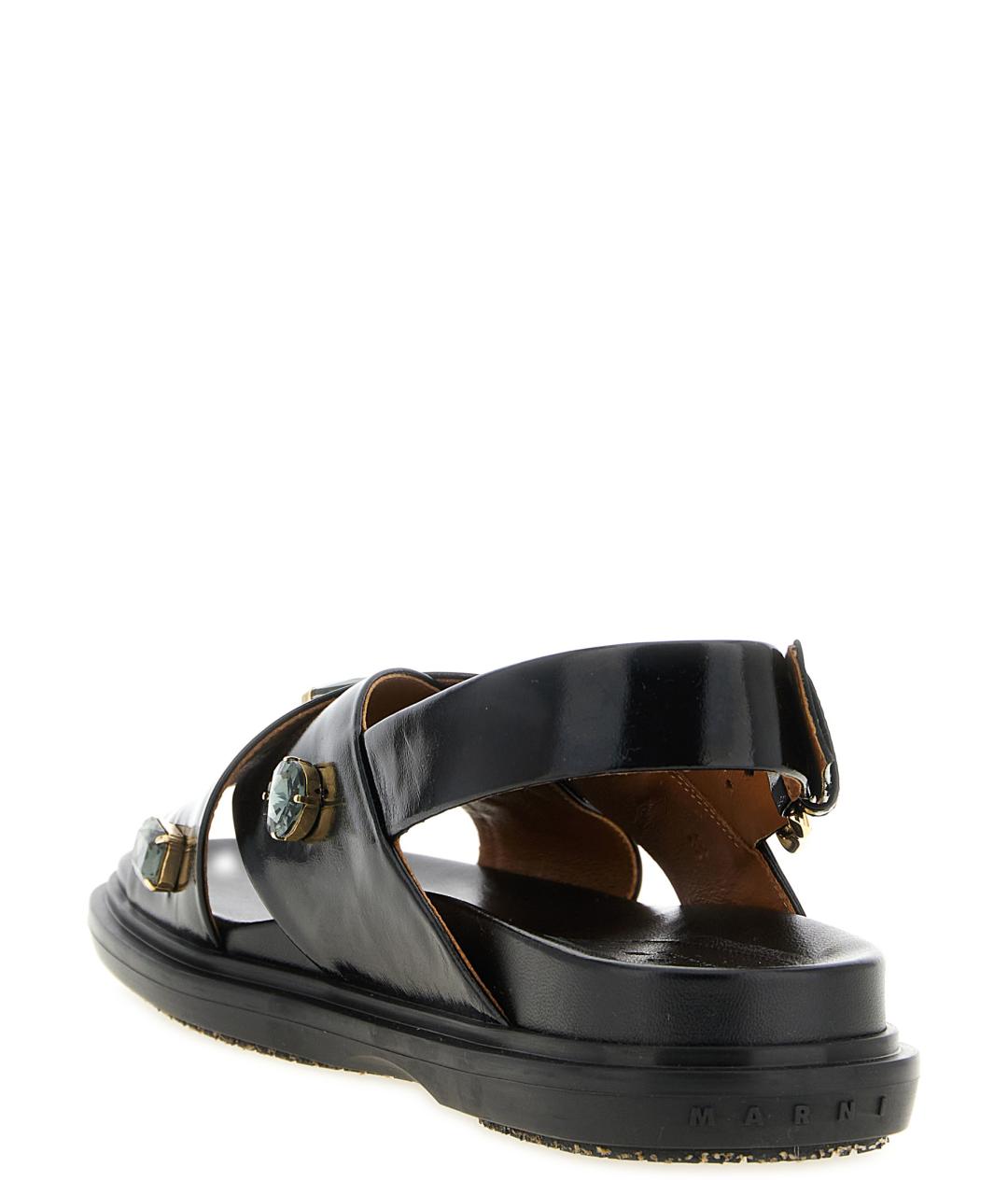 MARNI Черные кожаные босоножки, фото 3