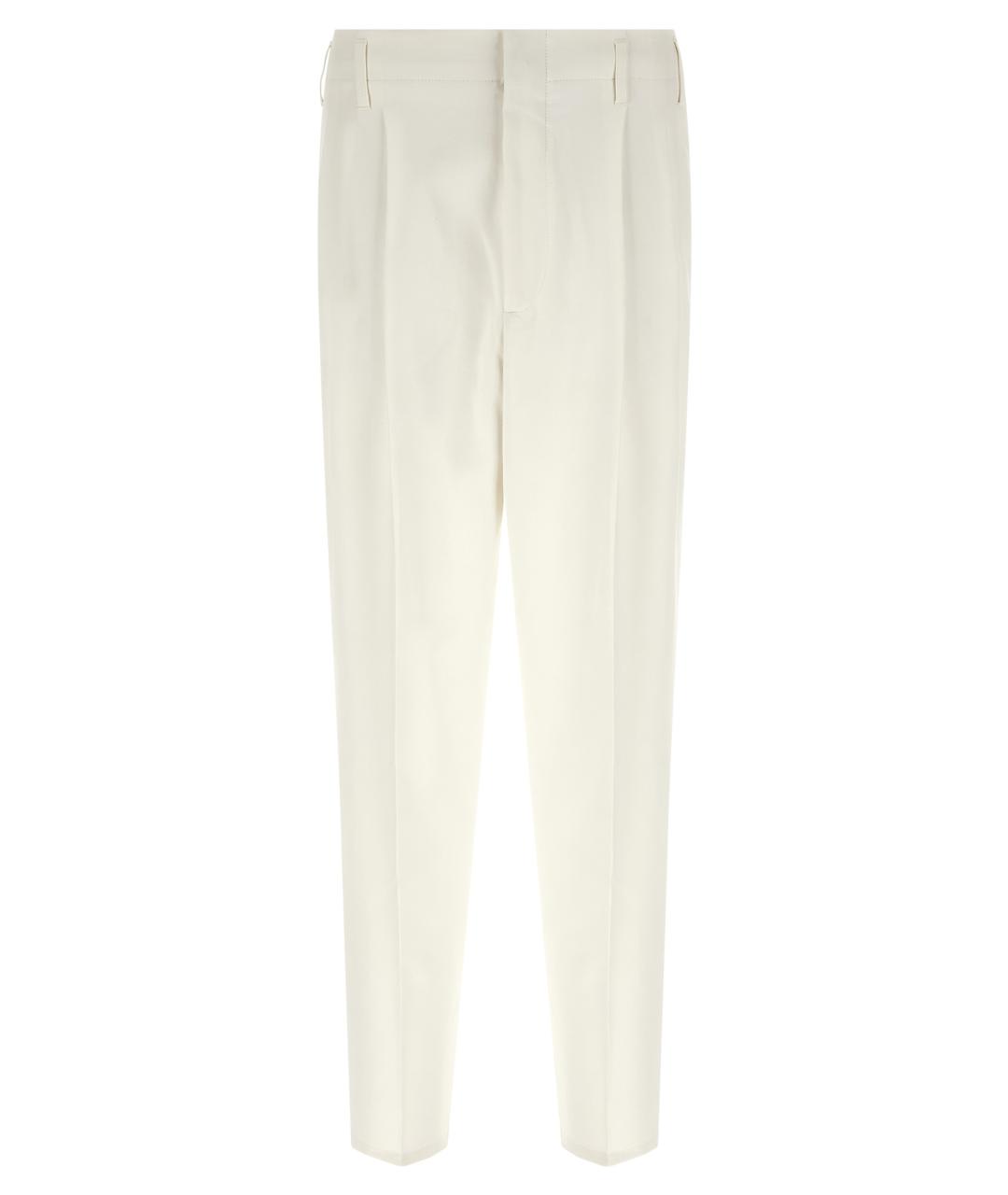 BRUNELLO CUCINELLI Белые хлопковые повседневные брюки, фото 1