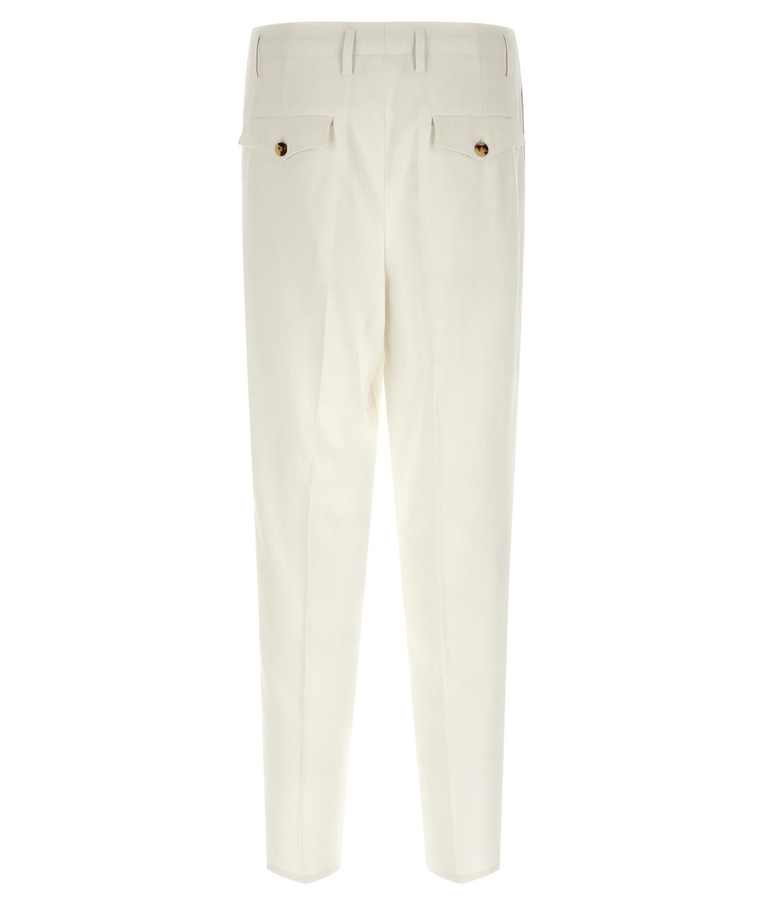 BRUNELLO CUCINELLI Белые хлопковые повседневные брюки, фото 2