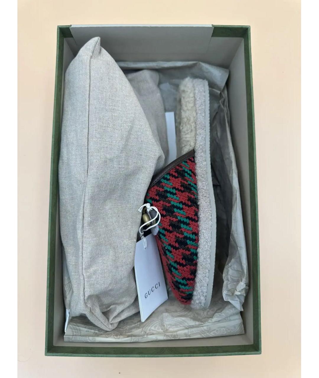 GUCCI Красные текстильные сабо, фото 8