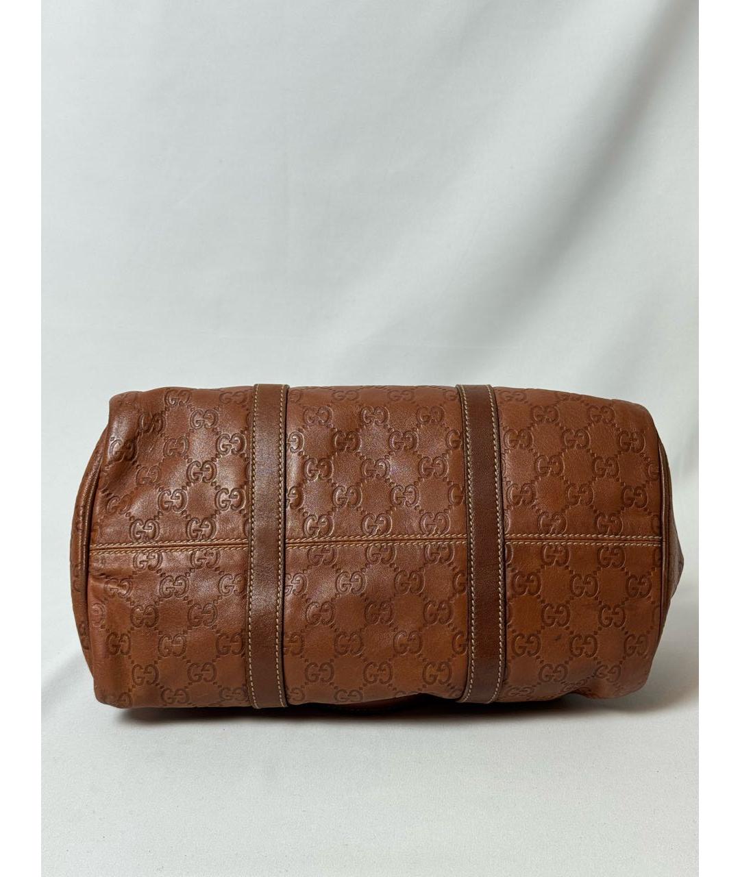 GUCCI Коричневая кожаная сумка с короткими ручками, фото 8