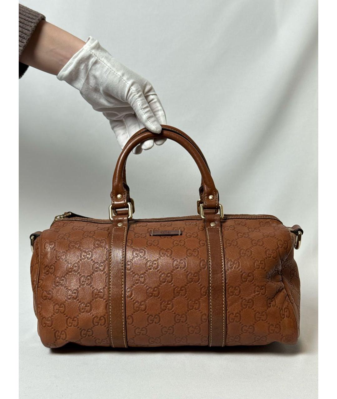 GUCCI Коричневая кожаная сумка с короткими ручками, фото 9