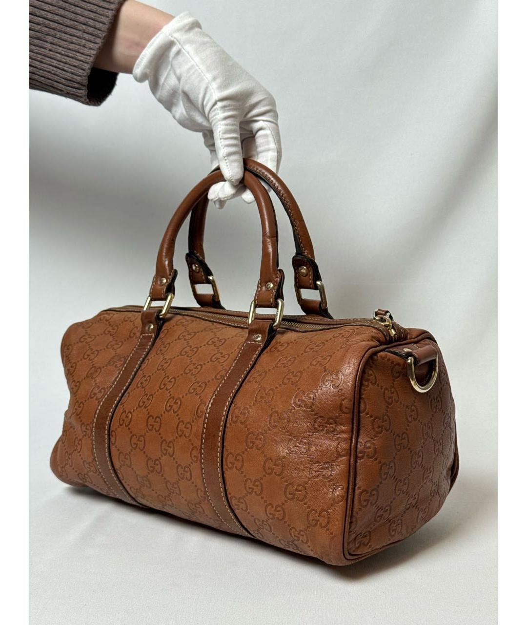 GUCCI Коричневая кожаная сумка с короткими ручками, фото 4