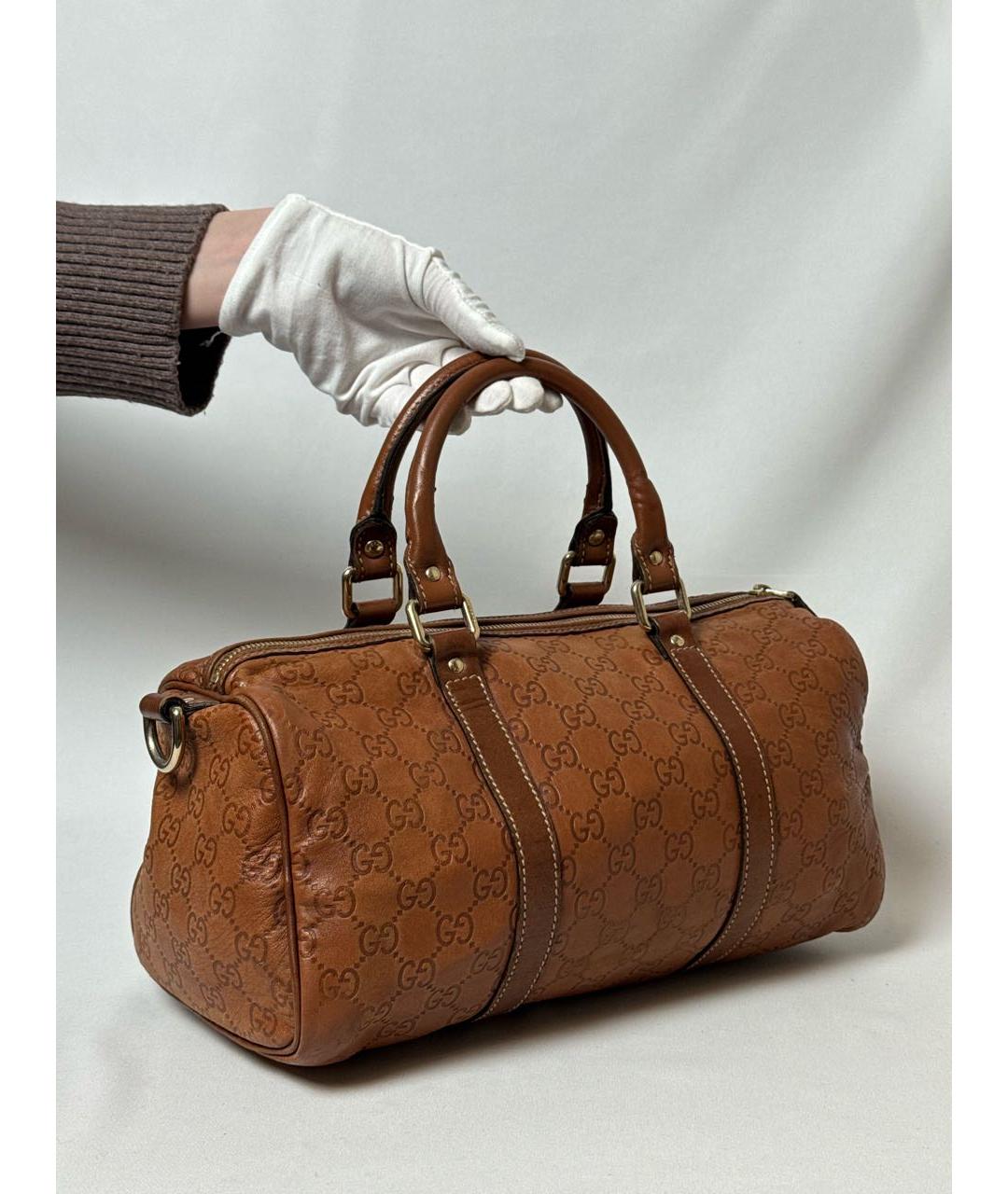 GUCCI Коричневая кожаная сумка с короткими ручками, фото 6