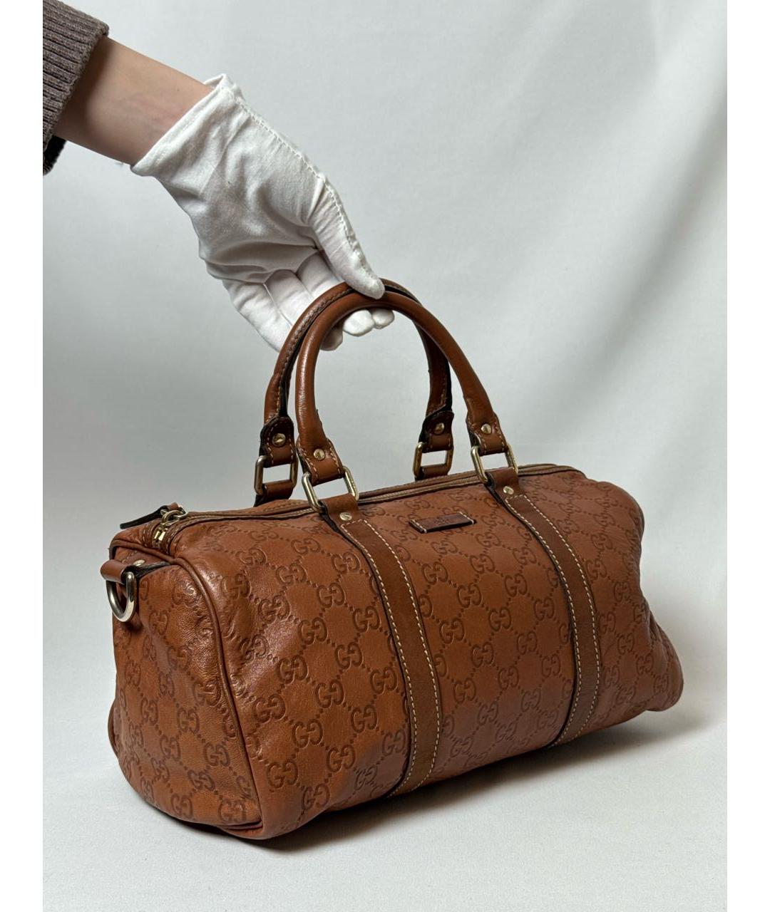 GUCCI Коричневая кожаная сумка с короткими ручками, фото 2