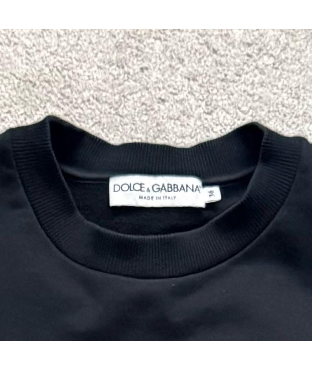 DOLCE&GABBANA Черный хлопковый джемпер / свитер, фото 4