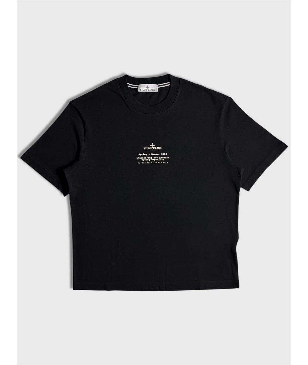 STONE ISLAND Черная хлопковая футболка, фото 6