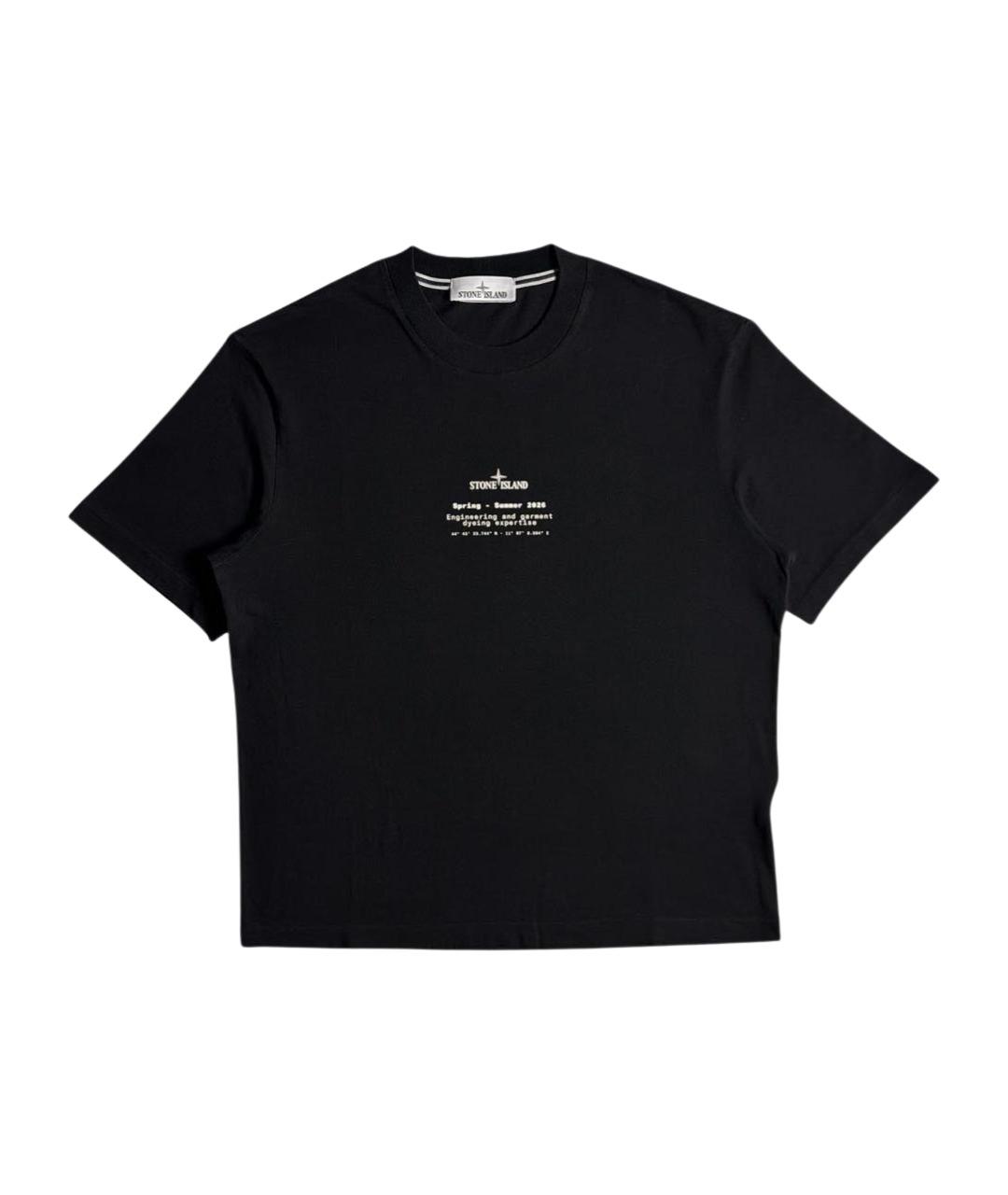 STONE ISLAND Черная хлопковая футболка, фото 1