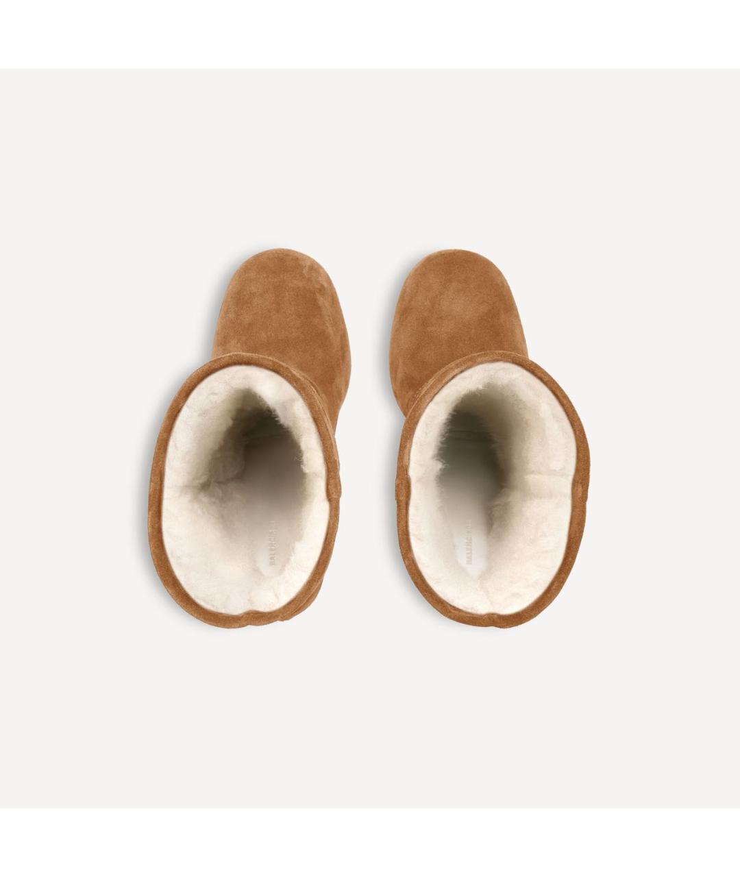 BALENCIAGA Бежевые нубуковые ботильоны, фото 3