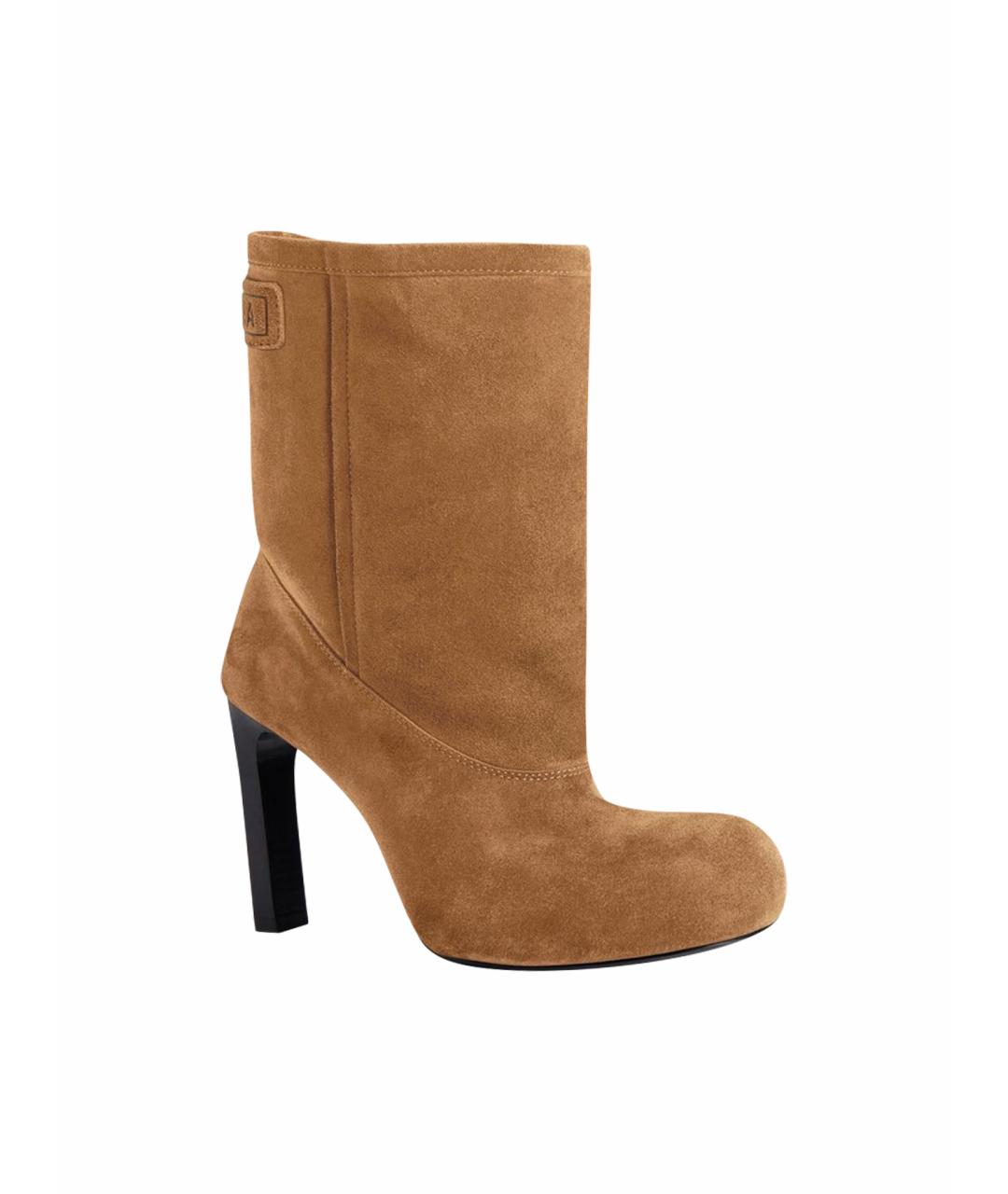 BALENCIAGA Бежевые нубуковые ботильоны, фото 1