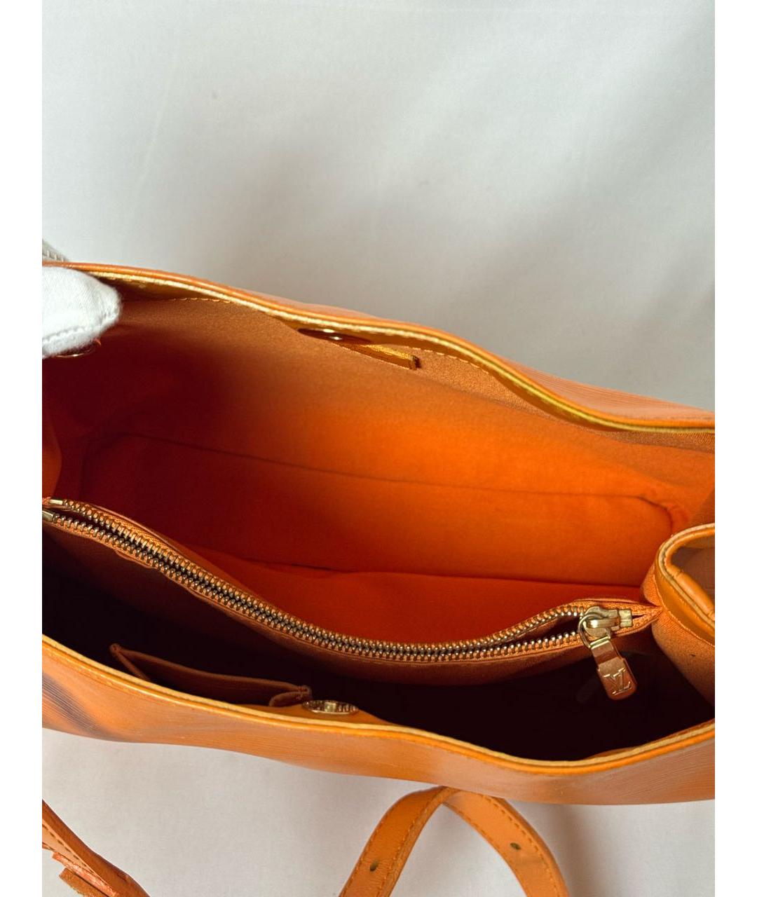 LOUIS VUITTON Оранжевая кожаная сумка через плечо, фото 7