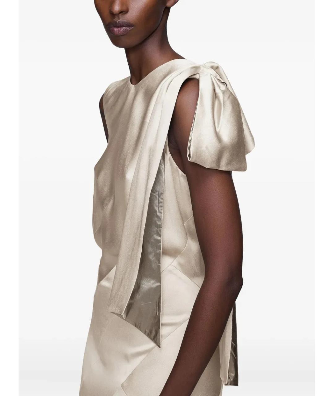 MAISON MARGIELA Бежевое вискозное вечернее платье, фото 5