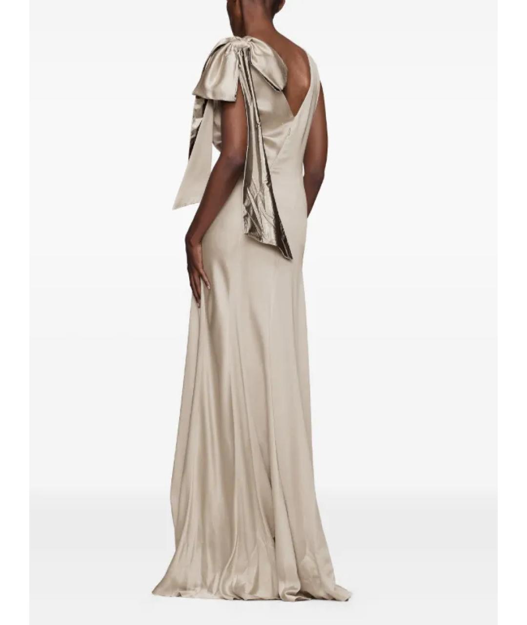 MAISON MARGIELA Бежевое вискозное вечернее платье, фото 4