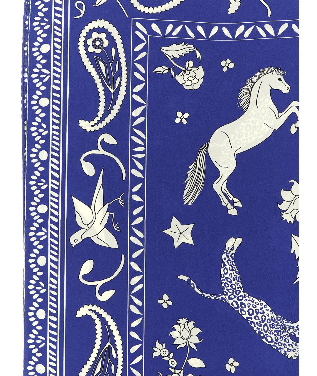 ALBERTO BIANI Синий шелковый шарф, фото 3