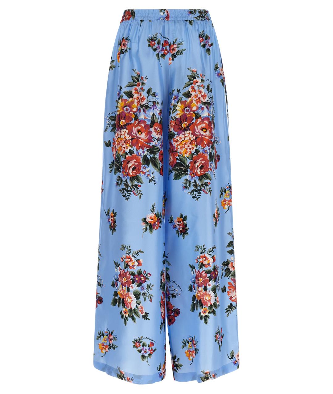 DOLCE&GABBANA Мульти шелковые брюки широкие, фото 2