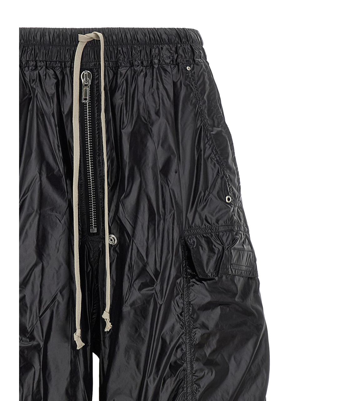 RICK OWENS DRKSHDW Черные полиамидовые брюки широкие, фото 3