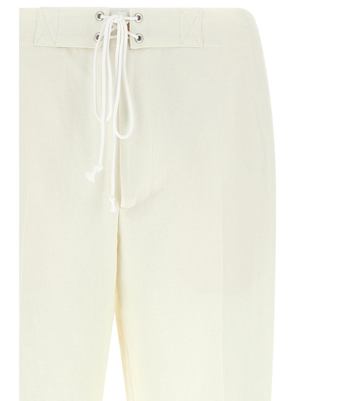 AURALEE Белые шерстяные повседневные брюки, фото 3