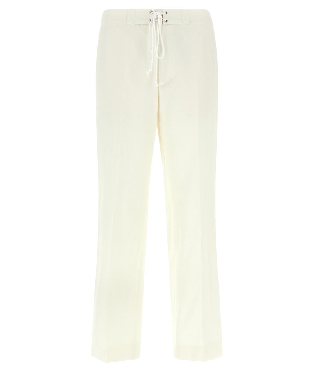 AURALEE Белые шерстяные повседневные брюки, фото 1