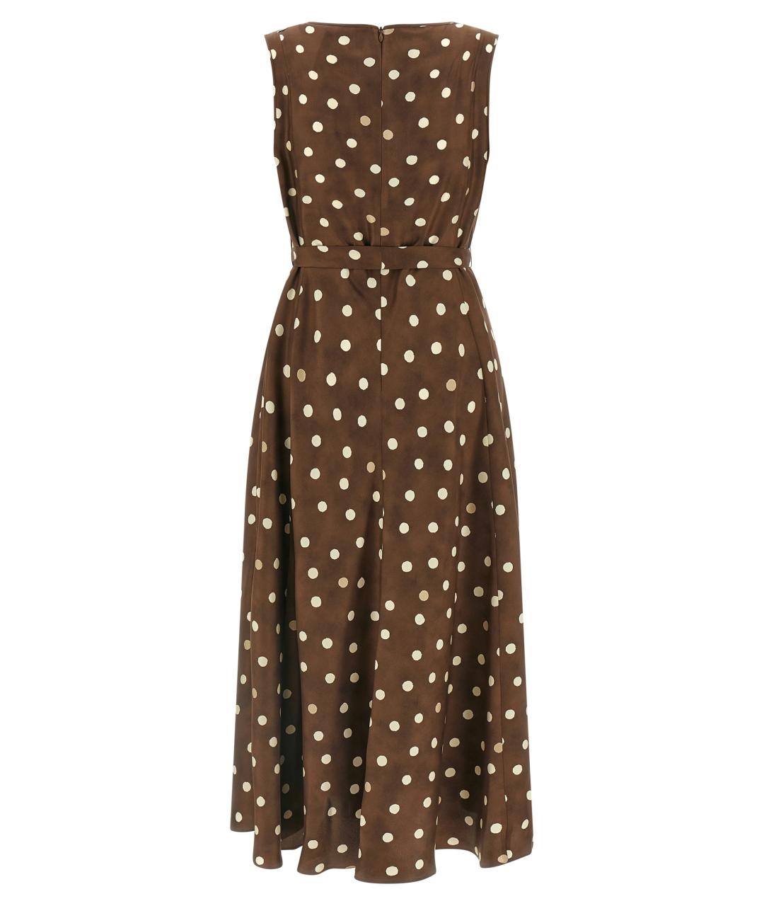 'S MAX MARA Коричневое шелковое повседневное платье, фото 2