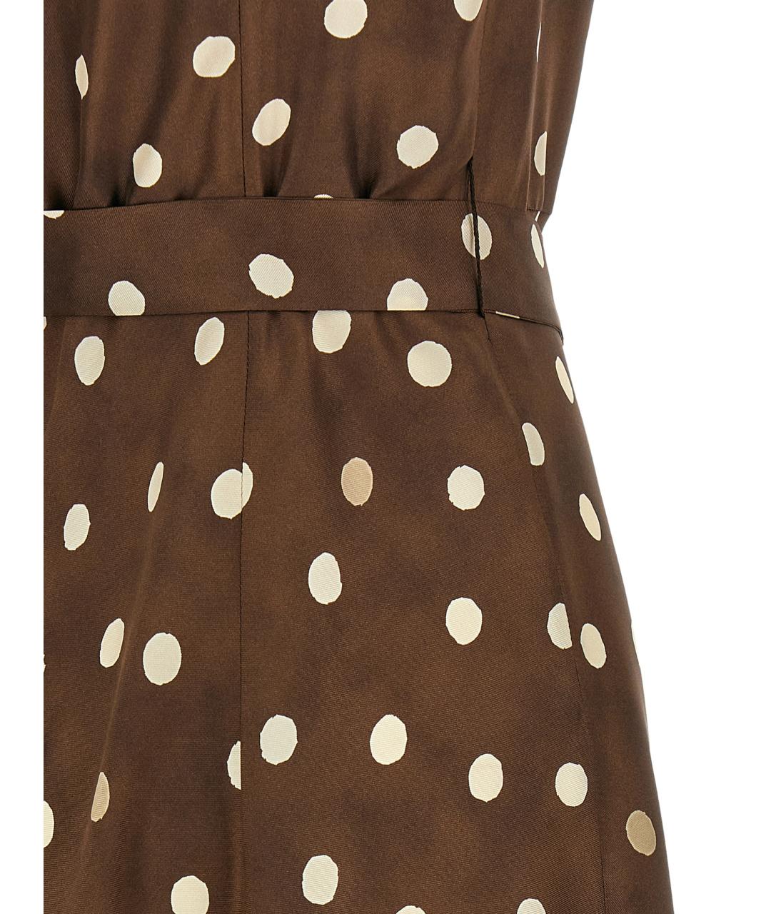 'S MAX MARA Коричневое шелковое повседневное платье, фото 4