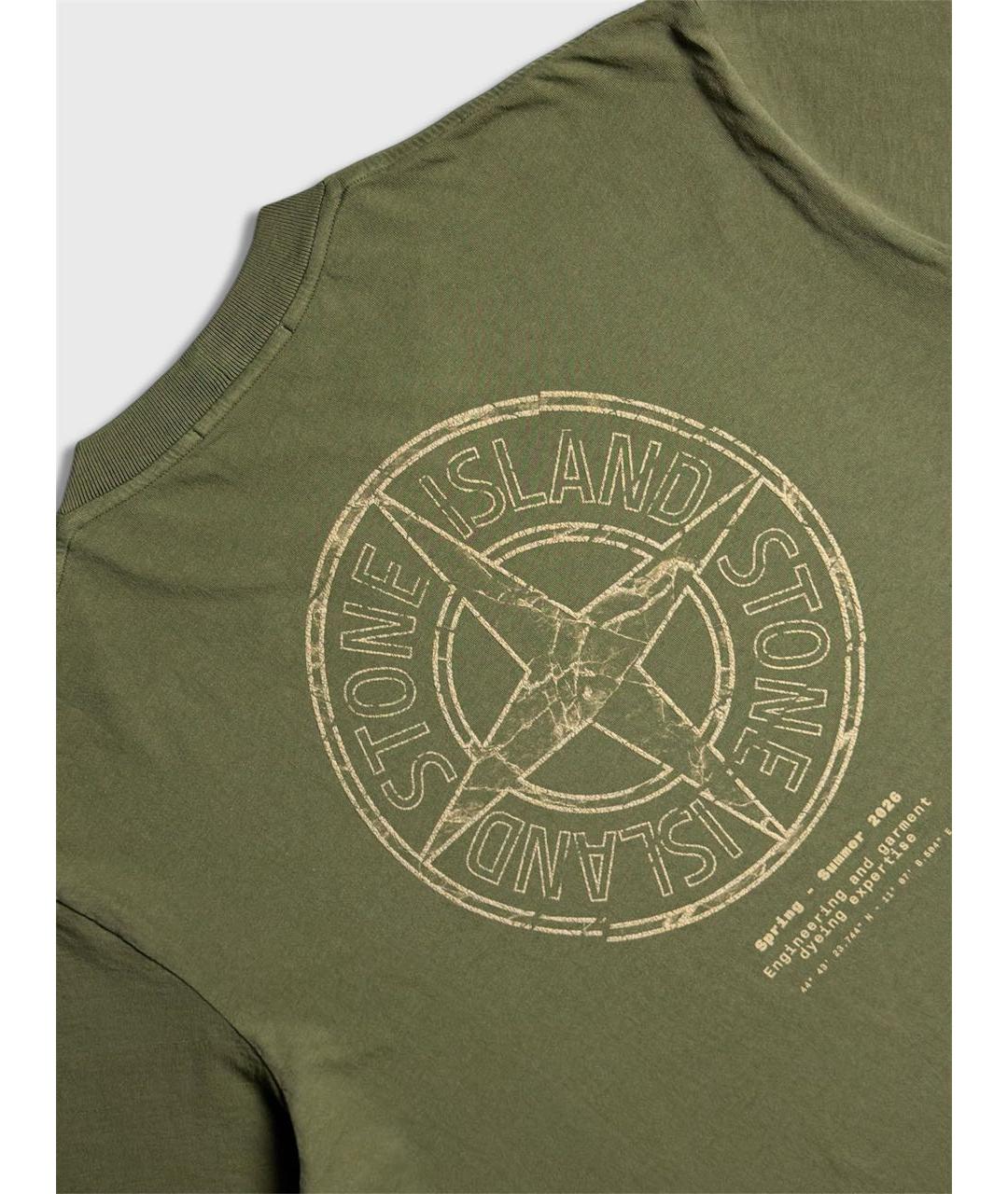 STONE ISLAND Зеленая хлопковая футболка, фото 5