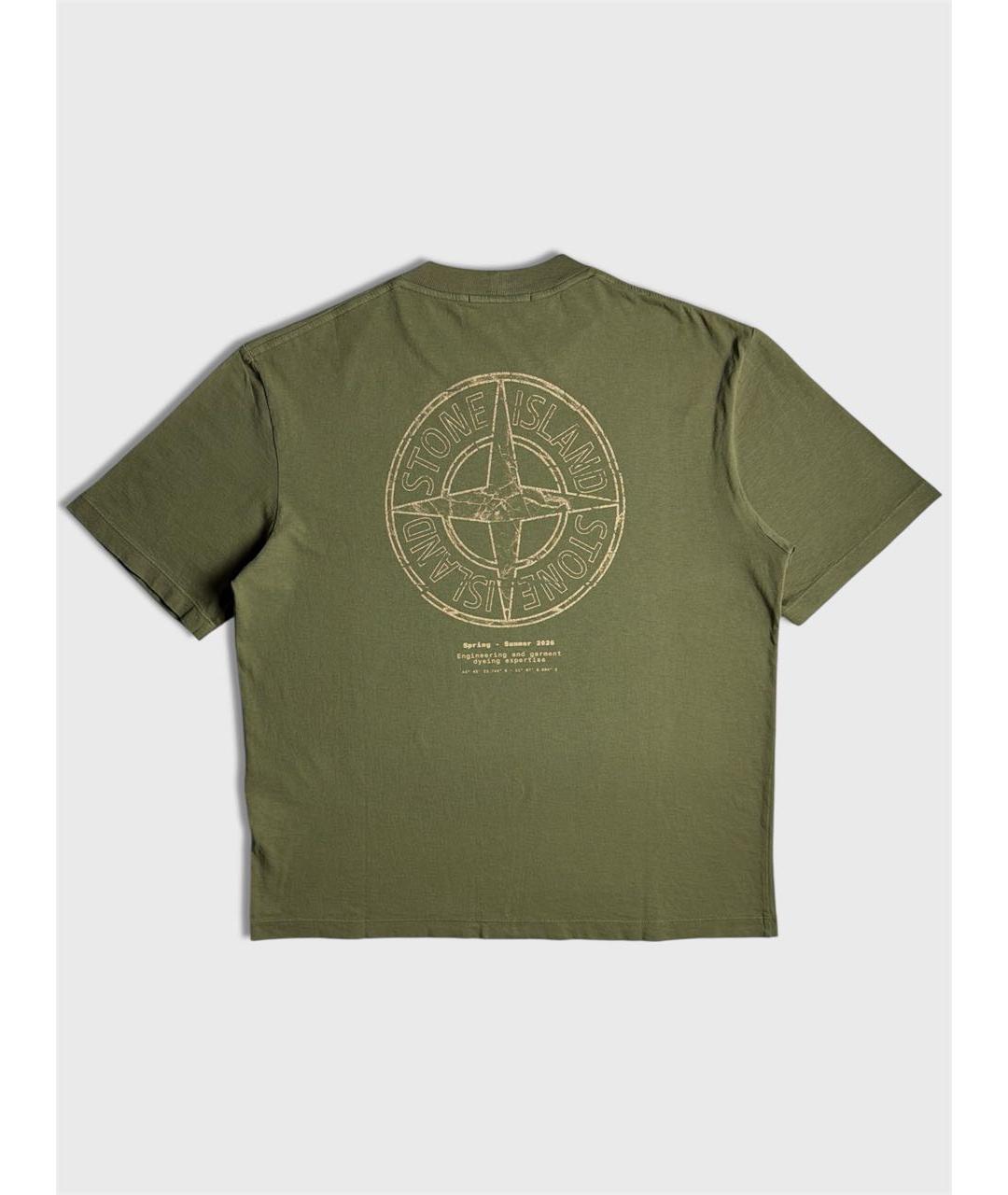 STONE ISLAND Зеленая хлопковая футболка, фото 2