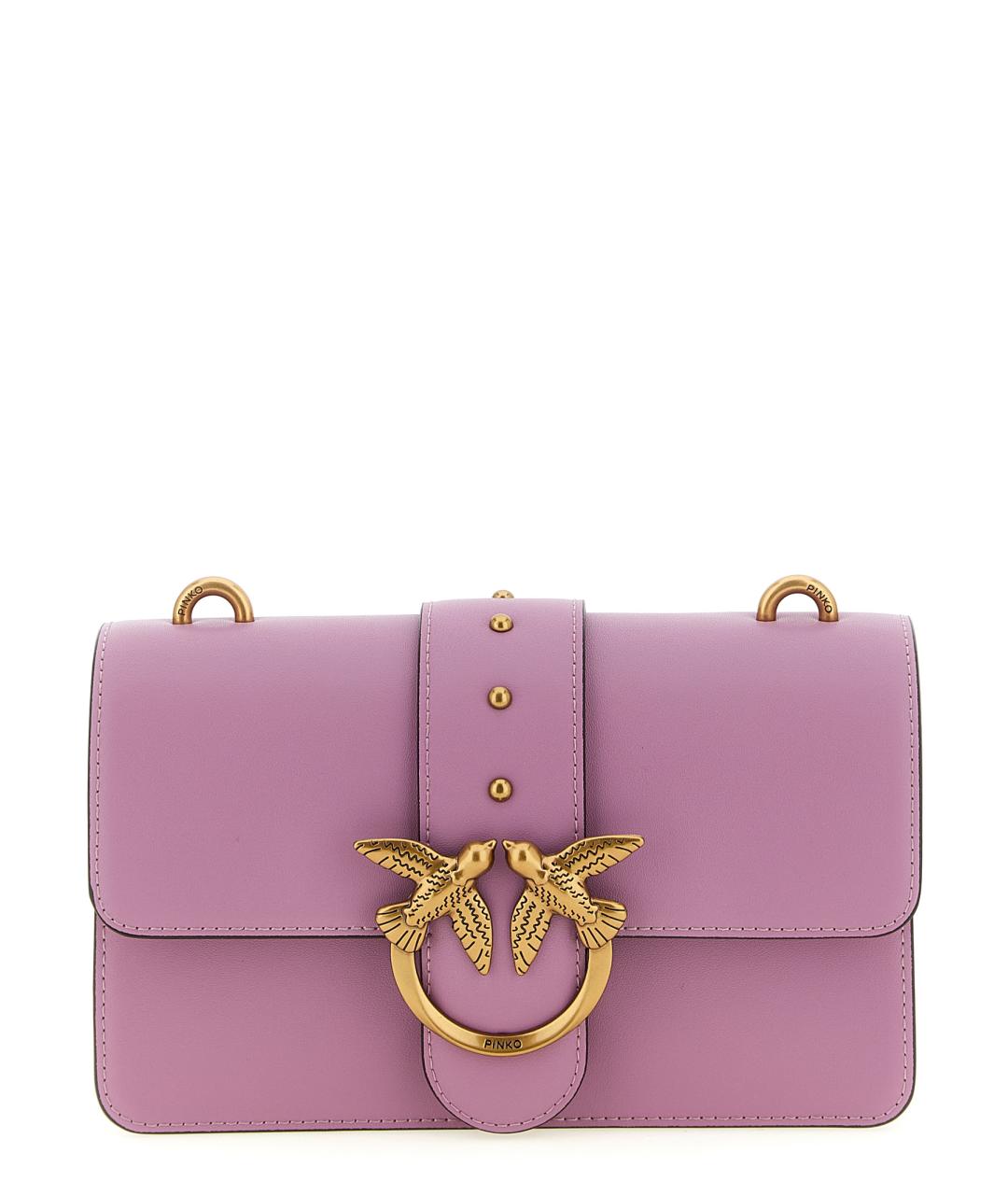 PINKO Фиолетовая кожаная сумка через плечо, фото 1