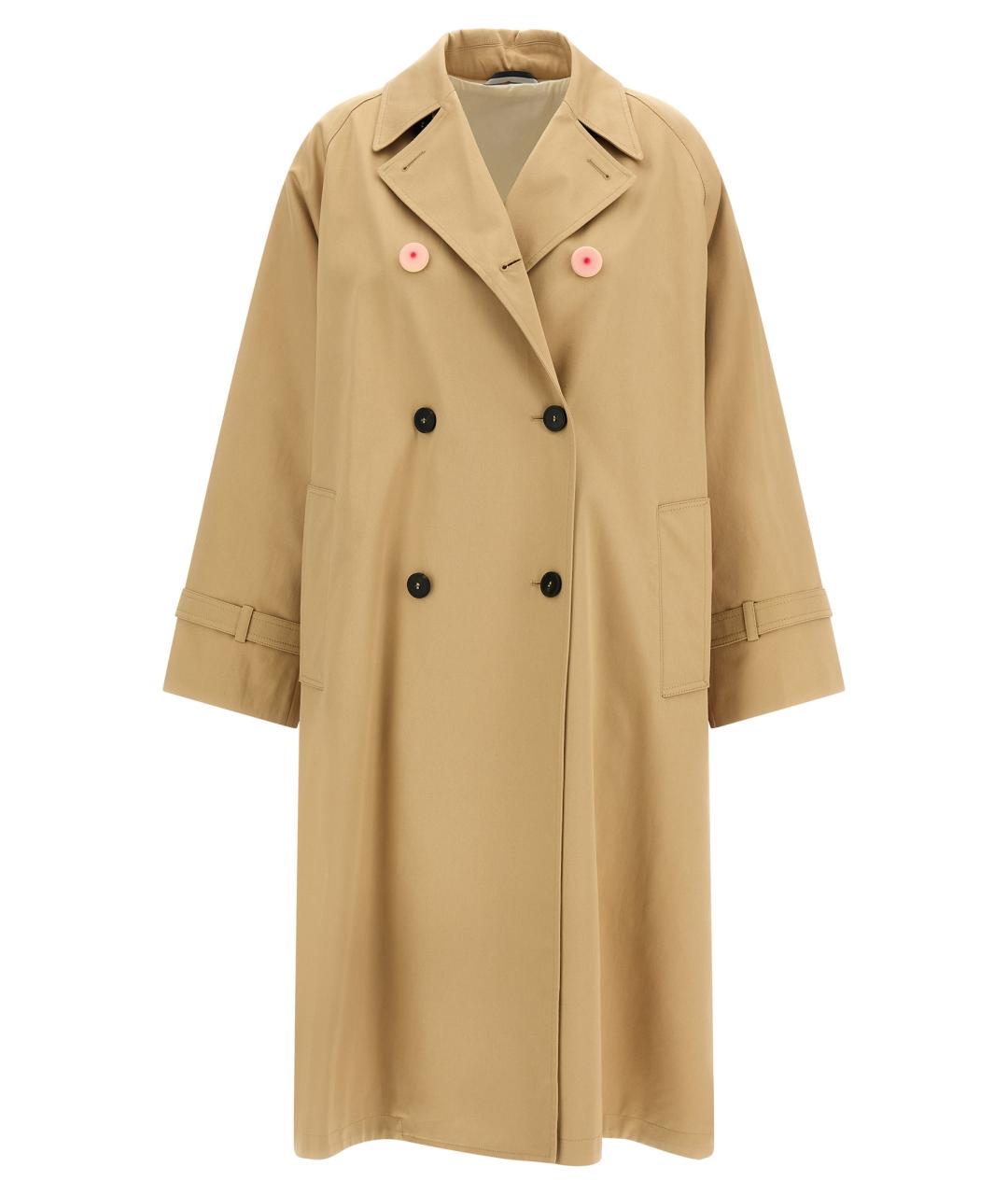 WEEKEND MAX MARA Бежевый хлопковый тренч/плащ, фото 1