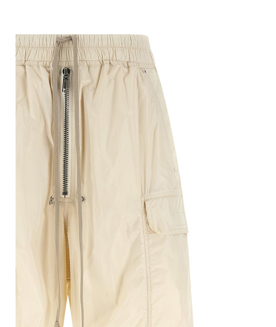 RICK OWENS DRKSHDW Бежевые полиамидовые прямые брюки, фото 3