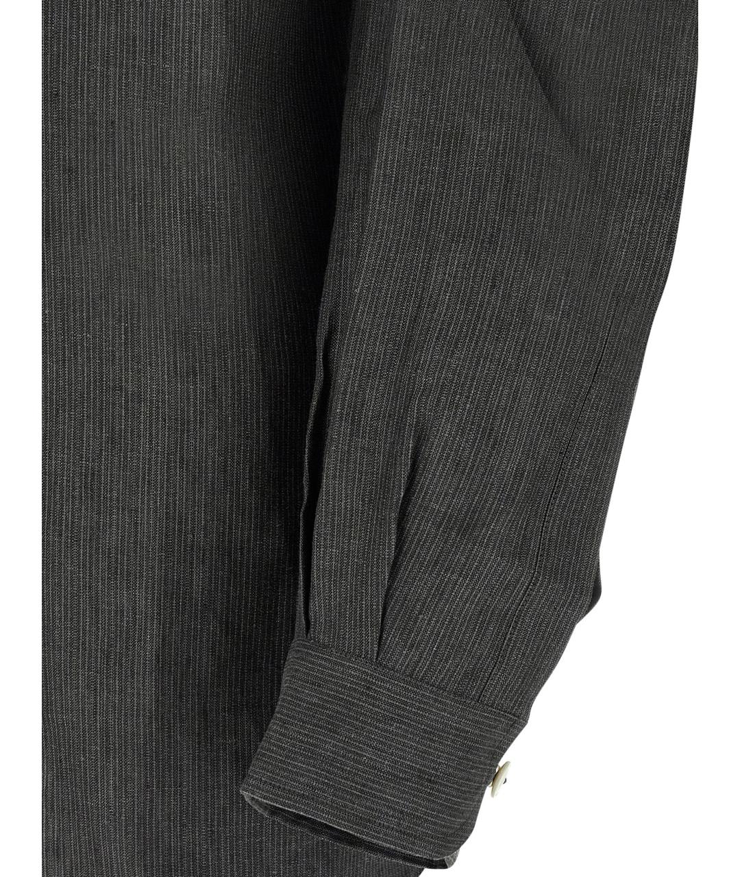 JACQUEMUS Серая льняная кэжуал рубашка, фото 4