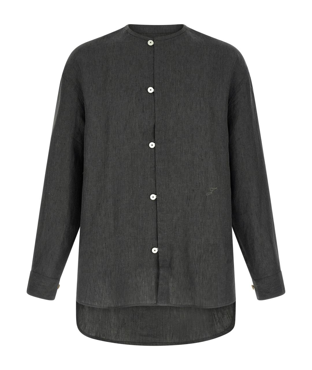 JACQUEMUS Серая льняная кэжуал рубашка, фото 1