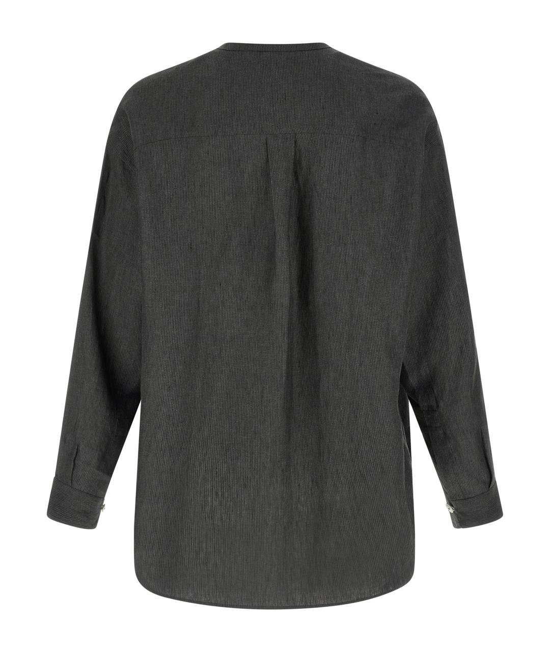 JACQUEMUS Серая льняная кэжуал рубашка, фото 2