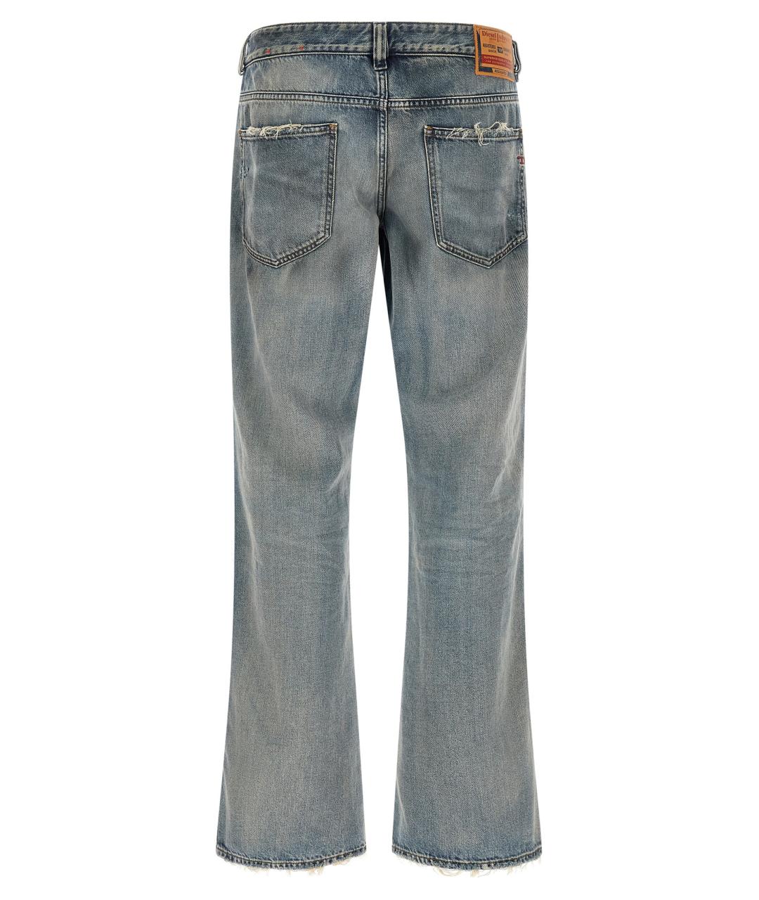 DIESEL Голубые хлопковые прямые джинсы, фото 2