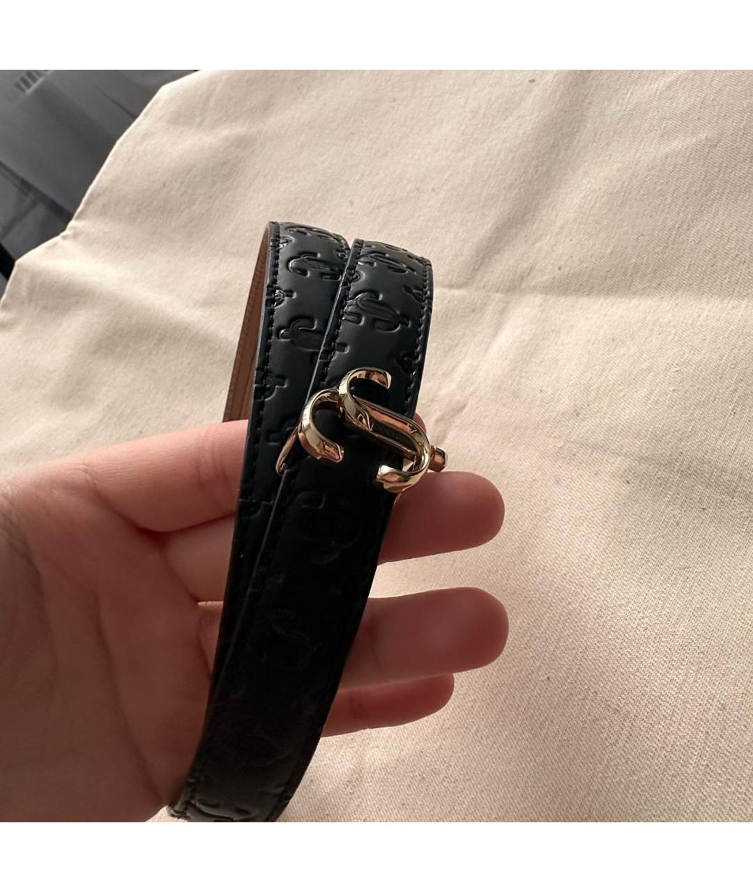 JIMMY CHOO Черный кожаный ремень, фото 2