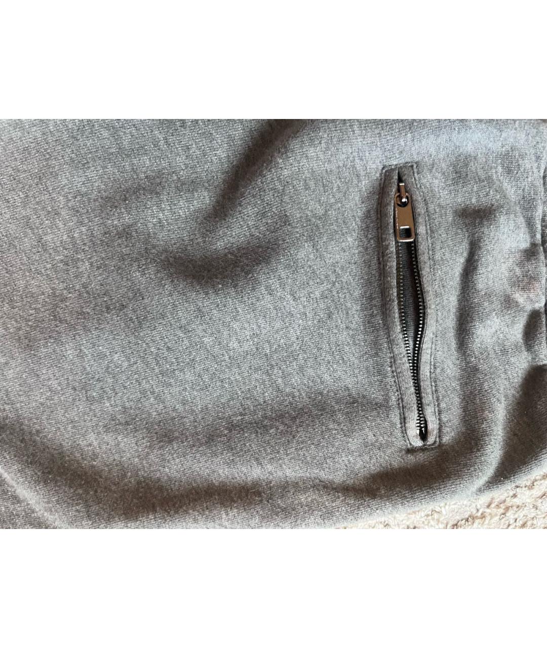 DOLCE&GABBANA Серые хлопковые повседневные брюки, фото 4